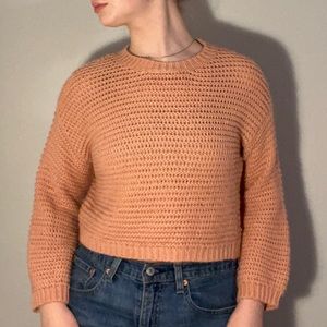 Forever 21 womens peach cropped sweater